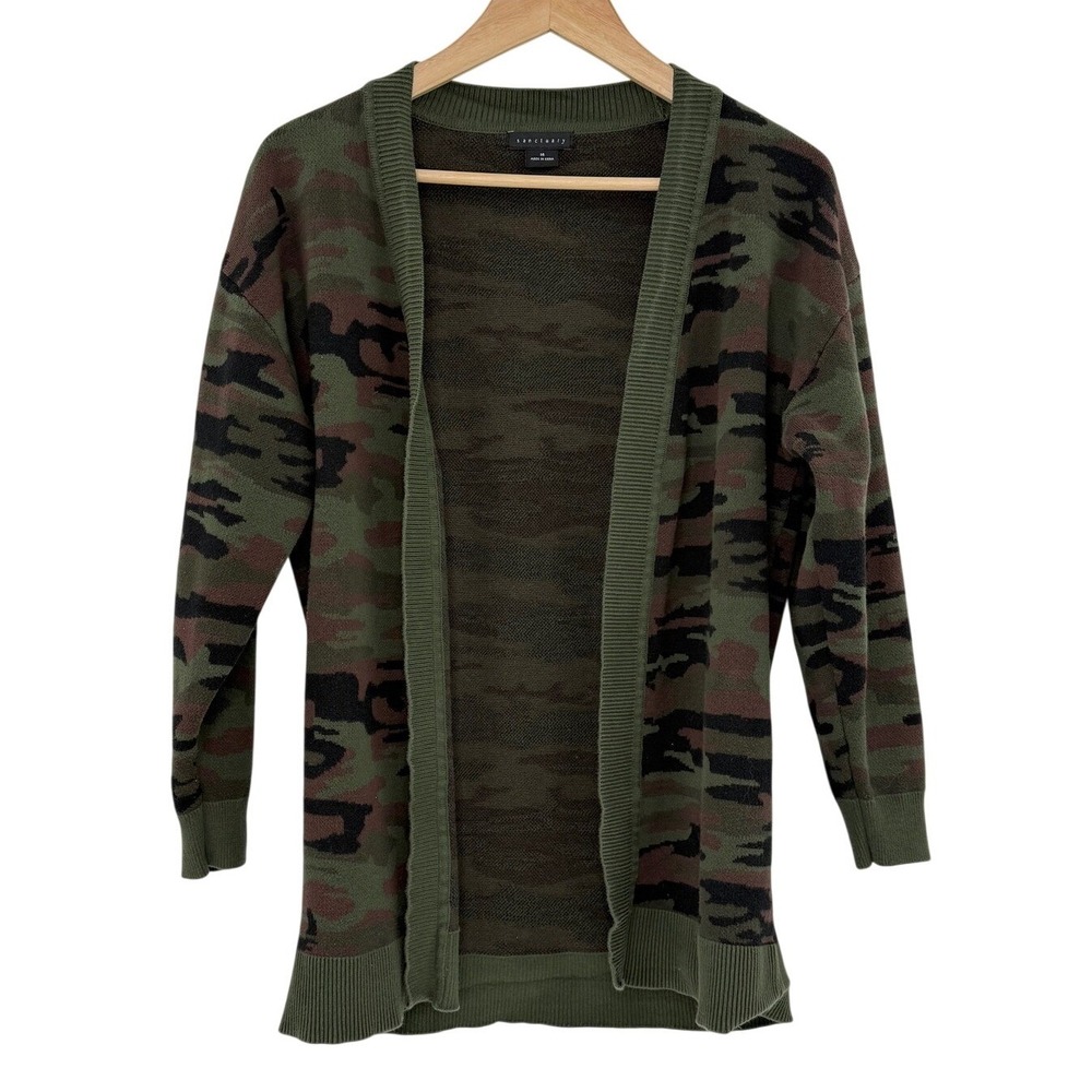 Sanctuary Kids Camouflage Print Knit Long‎ Cardigan Sweater Size 14